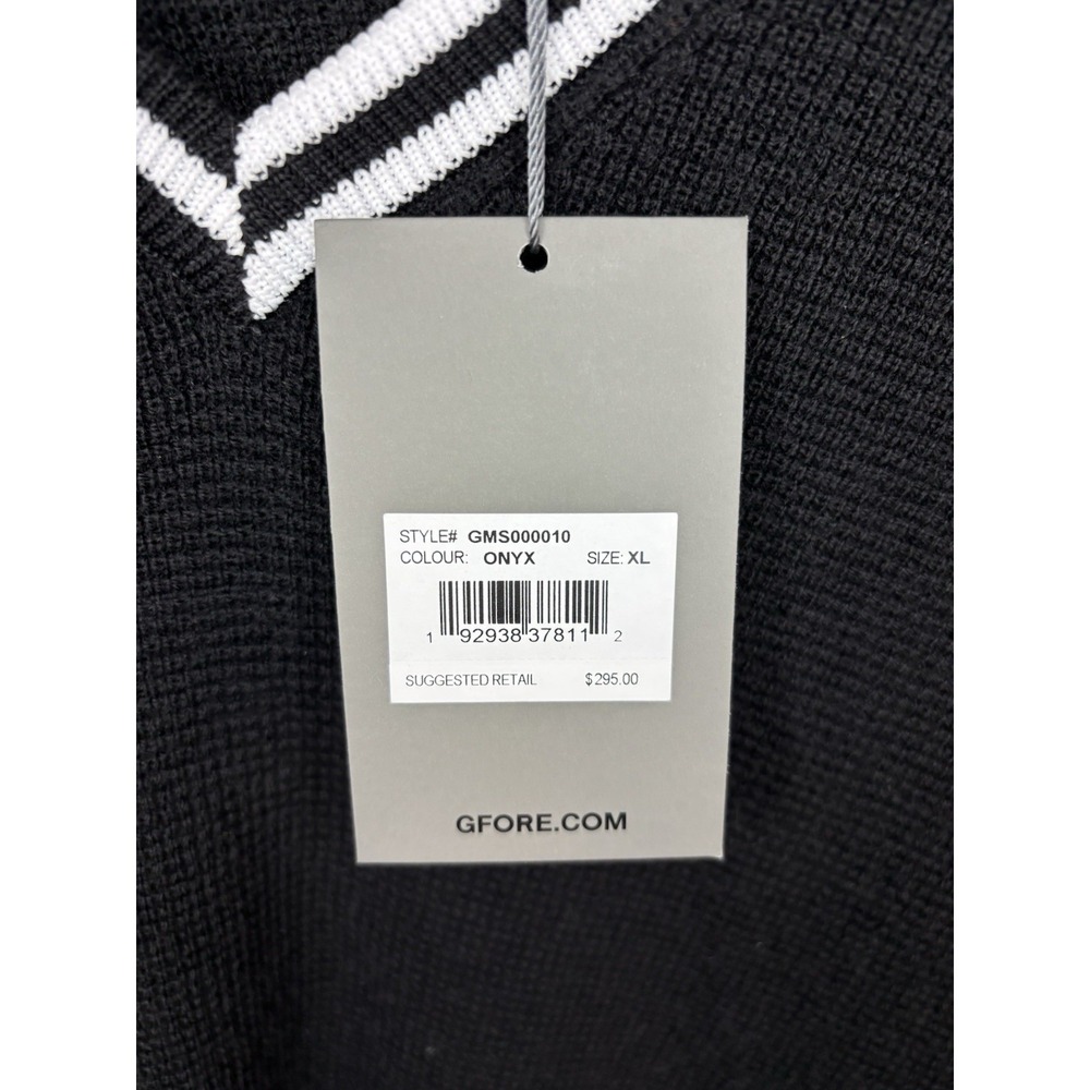 G/FORE Golf Sweater XL Men Onyx Black Waffle Knit Merino Wool V-Neck NWT‎ $295 - Picture 5 of 8